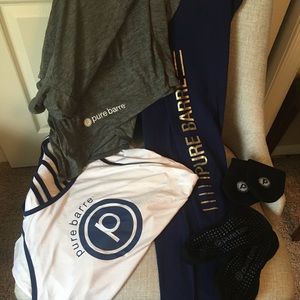 PURE BARRE Navy/gray/gold/white bundle L